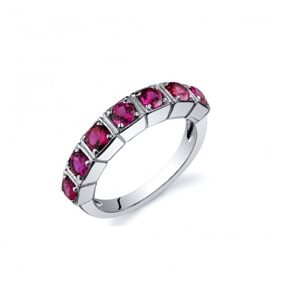 1.75 cts Red Ruby Alliance Ring and 925 Sterling Silver