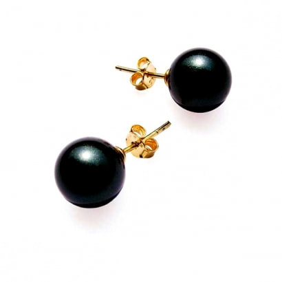 Black Mother of pearls Earrings and 14K yellow Gold plated