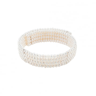 Collier de Perles de Lady Diana Blanc et Séparateurs Argent 925
