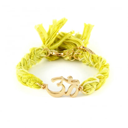 Ettika - Yellow Ribbons and Yellow Gold Om Bracelet