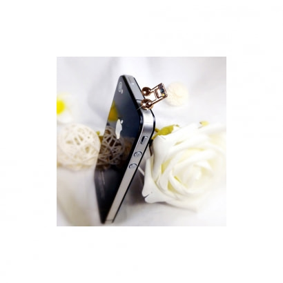 Accessoire Bijoux SmartPhone Note de Musique Or Rose et Cristal