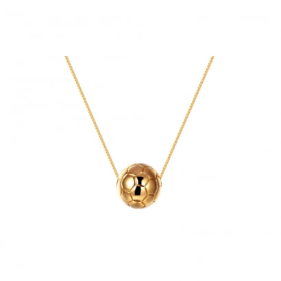 Yellow Gold Plated Football Necklace