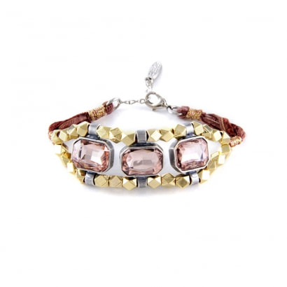 Ettika - Ribbons and Pink Crystal Bracelet