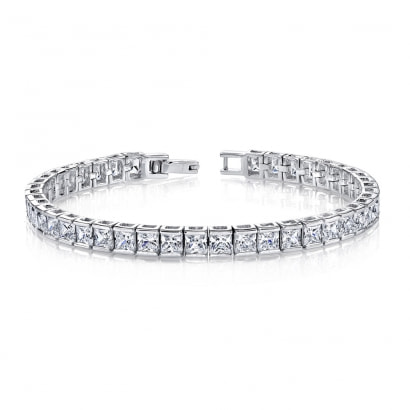 White Cubic Zirconia Bracelet and 925 Silver