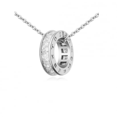 Necklace Rhodium plated and White Cubic Zirconia