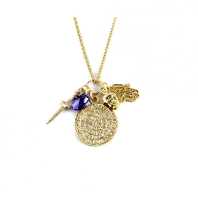 Ettika - Royal Charm's Choker Necklace Crystal and Yellow Gold