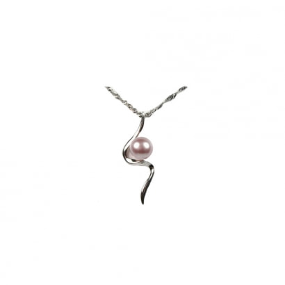 Lavender Freshwater Pearl Pendent and Silver Clasp 