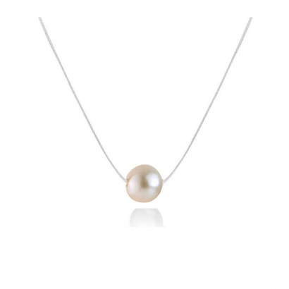 White Freshwater Pearl Invisible Nylon Necklace