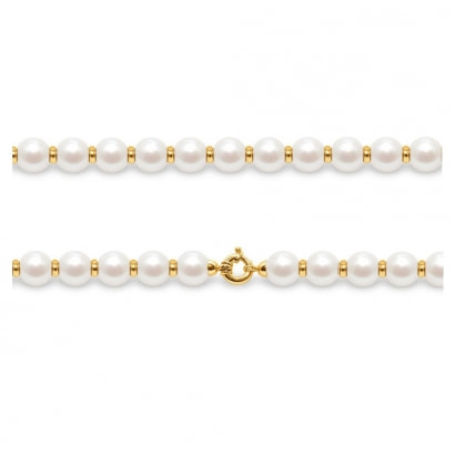 Collier en Perles de culture blanches et Perles en Or Jaune 750/1000