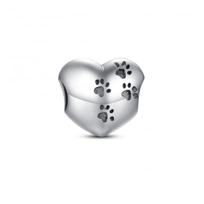 925 Silver Heart Charms Bead