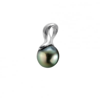 Black Tahitian Pearl Pendant and Sterling Silver 925/1000