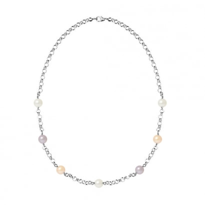 Multicolor Freshwater Pearls Necklace and 925 Silver