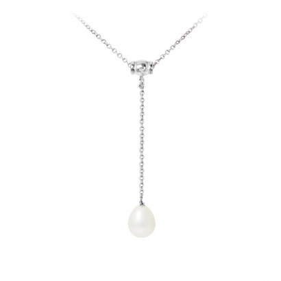 White Freshwater Pearl and 925 Silver Necklace