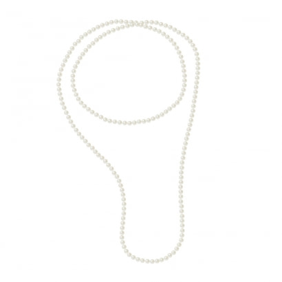 Collier Sautoir Perles de culture blanches 120 cm