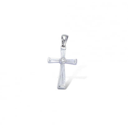 925/1000 Silver and Zirconium Cross Pendant