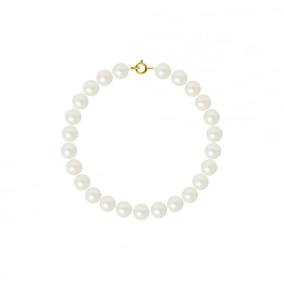 Bracelet Perles de culture Blanches et Fermoir Or jaune 750/1000