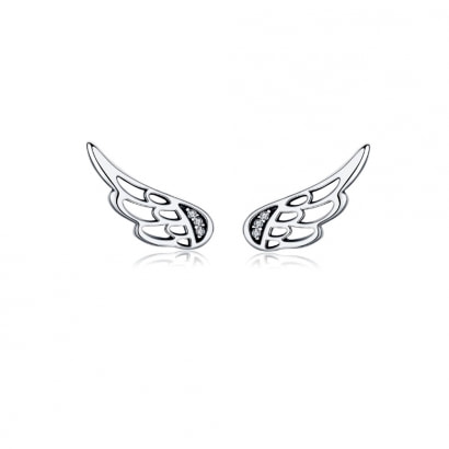 Ohrringe Flügel mit weißem Swarovski-Kristall und 925er Silber