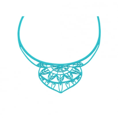 Indien Halskette Blau Silikon Gum Effekt Tattoo