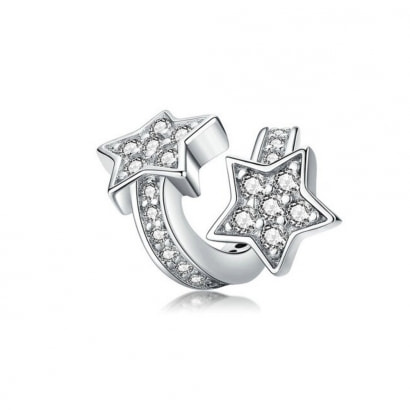 Star Charms made with White Crystal from Swarovski and 925 Silver