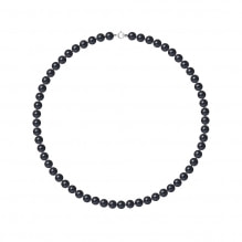Perlen Halskette mit Schwarze Zuchtperlen und 750/1000 Weißgold -Verschluss