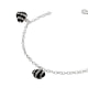 Black and White Crystal Hearts Bracelet and 925 Silver