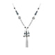 Blue-Grey Swarovski Crystal Pearls Necklace and Silver Mounting