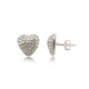 White Crystal Heart and 925 Silver Earrings