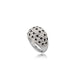 White and Black Crystal Ring and 925 Silver
