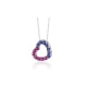 1 cts Ruby and Sapphire Heart Pendant and 925 Silver