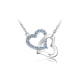 Doppel-Herz-Halskette mit blauen Kristall Swarovski Elements
