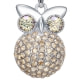 Champagne Swarovski Crystal Elements Owl Pendant