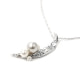 Pearls, White Swarovski Elements Crystal Moon Pendant