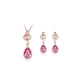 Pink Swarovski Crystal Elements Snake Necklace and Earrings Set and Rhodium Plated