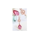 Pink Swarovski Crystal Elements Snake Necklace and Earrings Set and Rhodium Plated