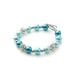1-Rang-Armband, rhodiumüberzogen mit blauen Perlen und weißen Kristallen
