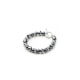 1-Rang-Armband, rhodiumüberzogen mit silbernen Perlen und weißen Kristallen