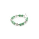 Pulsera 1 Fila en Perlas y Perlas de Cristal Verde