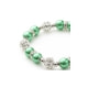1-Rang-Armband, rhodiumüberzogen mit grünen Perlen und weißen Kristallen