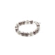 Schmuckset: Halskette und Hänge-Ohrringe mit bronzefarbenen Perlen und weißen Kristallen