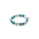 Schmuckset: Armband und Hänge-Ohrringe mit blauen Perlen und weißen Kristallen