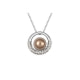 Brown Pearl and White Crystal Circle Pendant