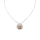 Brown Pearl and White Crystal Circle Pendant