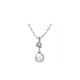 Heart and White Pearl Swarovski Crystal Elements Pendant