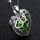 Colgante Corazón y cristal de Swarovski Elements Verde