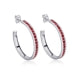 Red Swarovski Crystal Elements Hoop Earrings