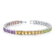 15.00 cts Multicolor Precious Stones and 925 Sterling Silver Bracelet