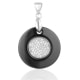 Cerchio Ciondolo in ceramica nera, 925 argento e Cubic Zirconia cristalli