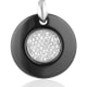 Cerchio Ciondolo in ceramica nera, 925 argento e Cubic Zirconia cristalli