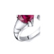 Ring mit herzförmigem, rotem Rubinstein in 925-Sterlingsilber 2,50 cts - T7