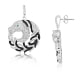 470 White and Black Swarovski Crystal Zirconia Horse Earrings and 925 Silver